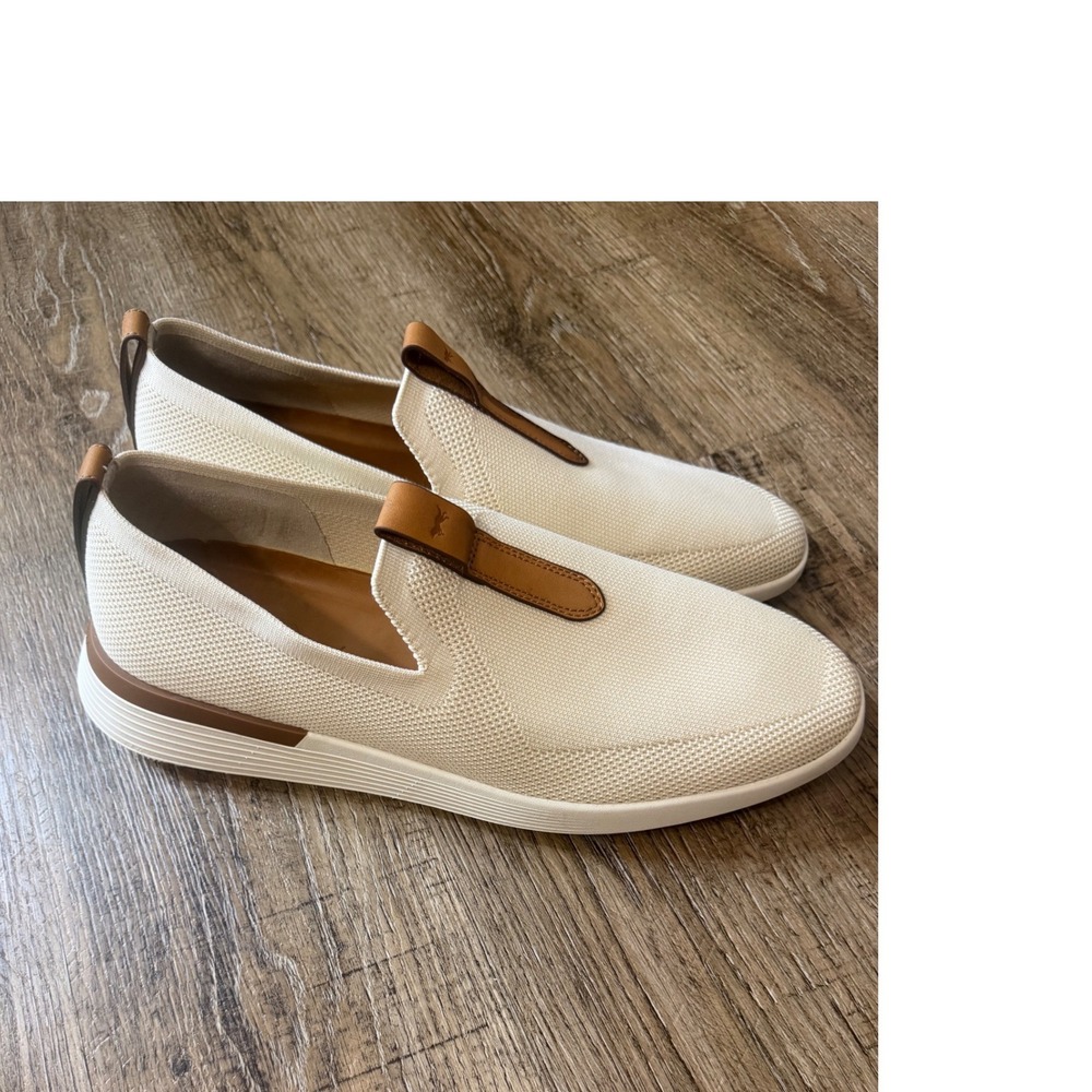 Wolf & Shepherd SwiftKnit Loafer Mens 14 Cream Tan Leather Slip On Shoes